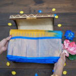 Yellow Blue Silk Saree